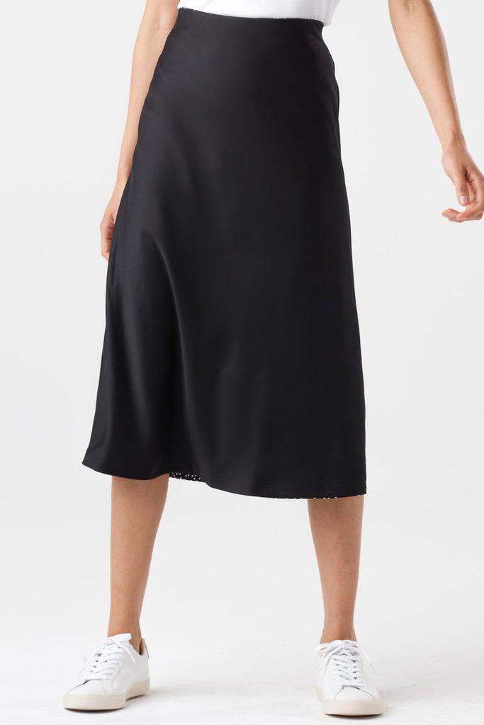 VETTA The Reversible Satin Midi Skirt capsule wardrobe