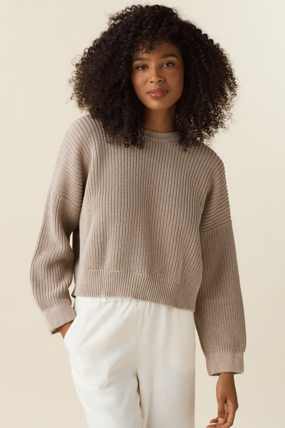Cropped chunky sweater hot sale