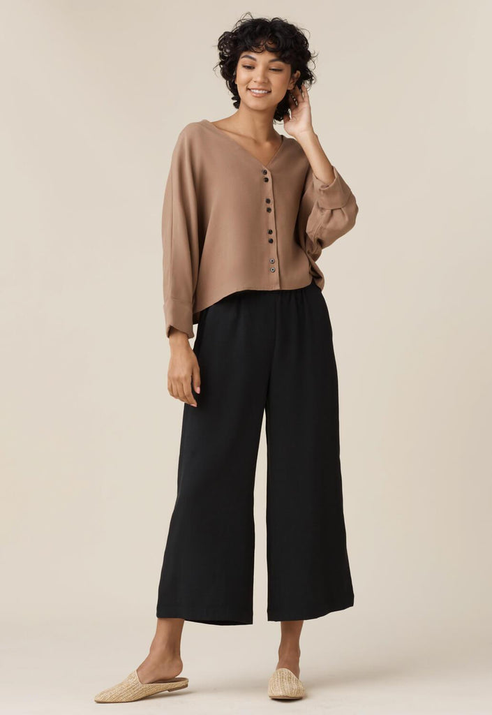 VETTA Apparel & Accessories XS / Black The Wide Leg Crop Pant capsule wardrobe