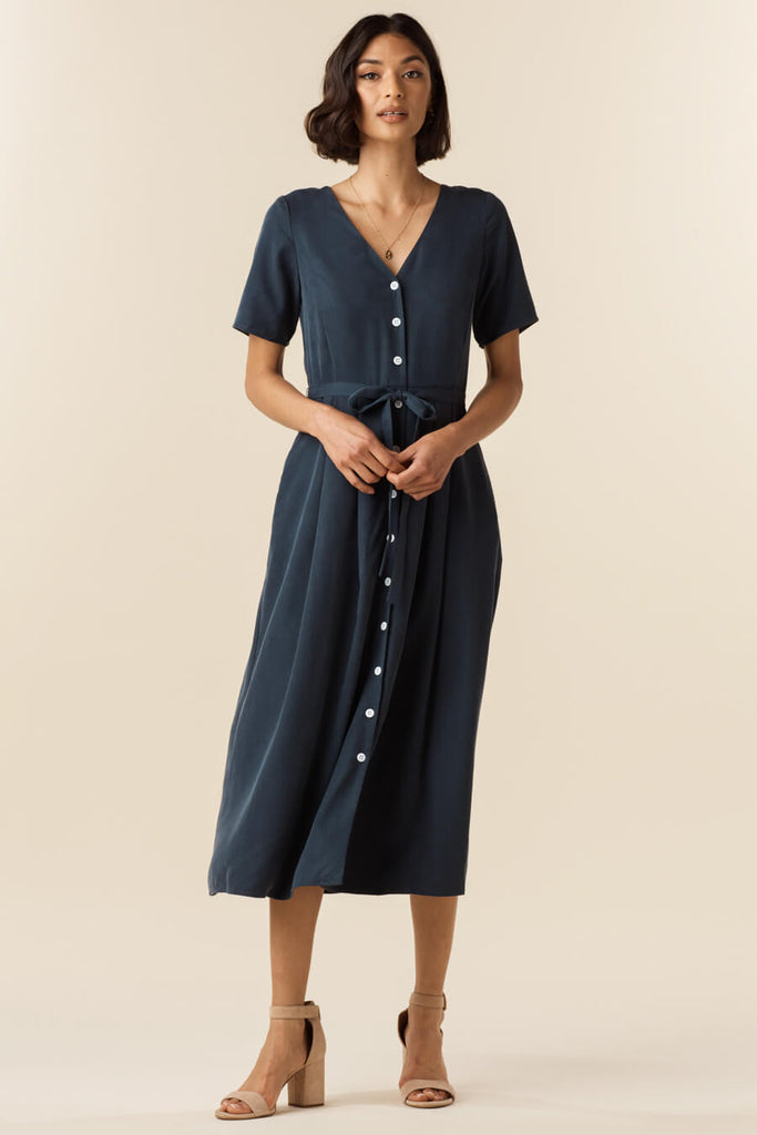 VETTA apparel The Button Up Midi Dress capsule wardrobe