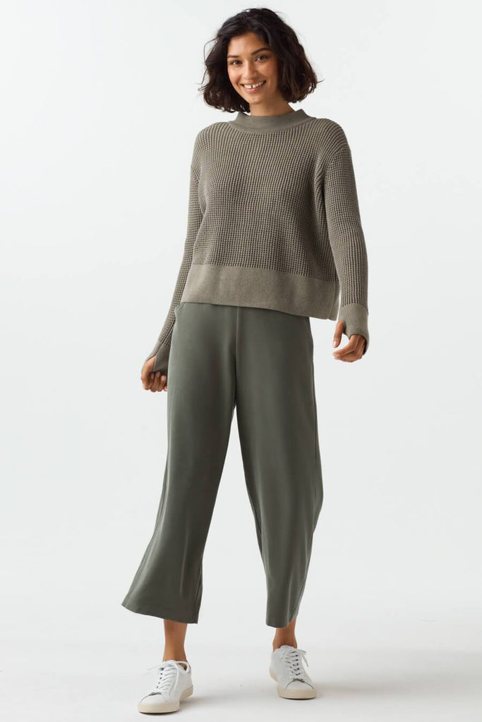 VETTA apparel The Convertible Waffle Mockneck Sweater capsule wardrobe