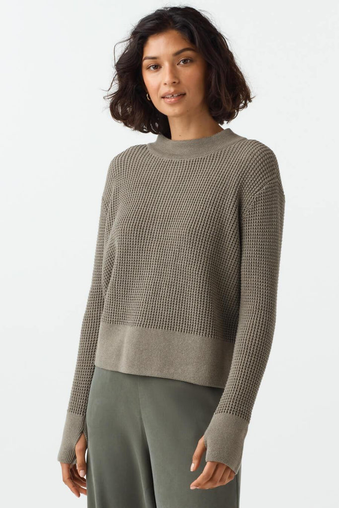 VETTA apparel The Convertible Waffle Mockneck Sweater capsule wardrobe