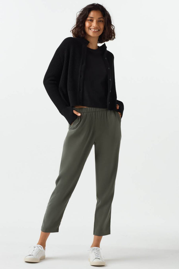 VETTA apparel The Convertible Waffle Mockneck Sweater capsule wardrobe