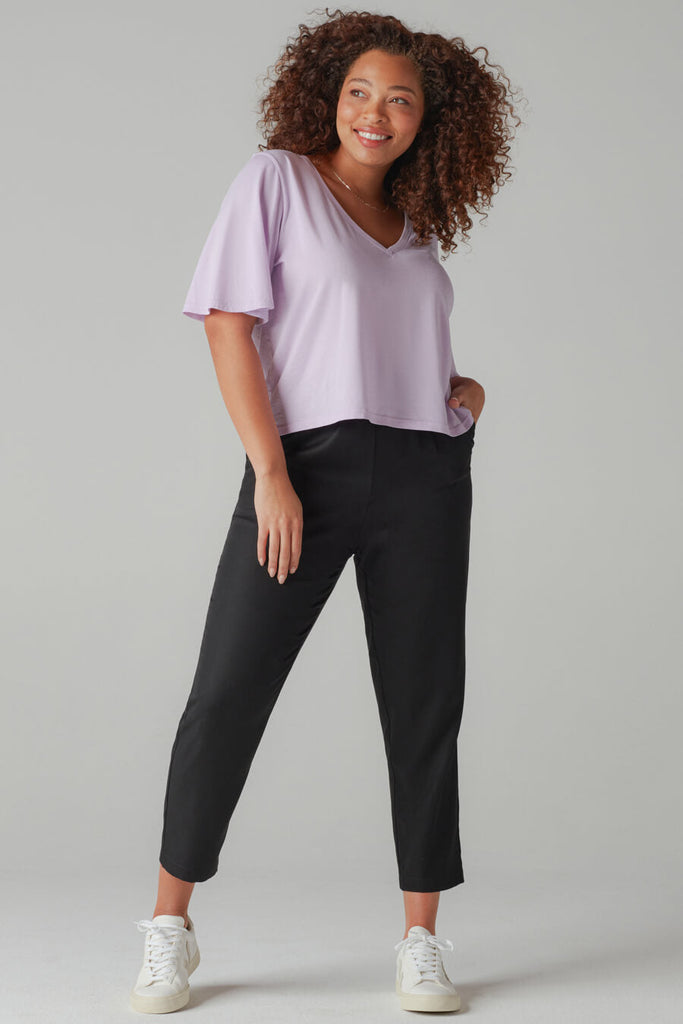 VETTA apparel The Cropped Flutter Tee capsule wardrobe