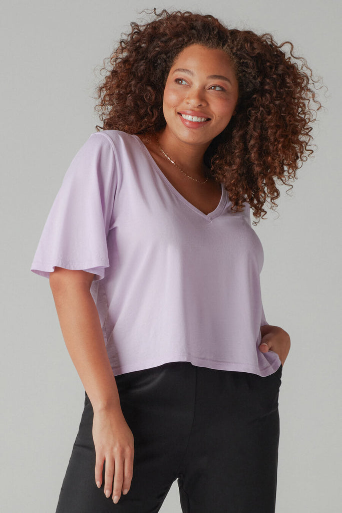 VETTA apparel The Cropped Flutter Tee capsule wardrobe