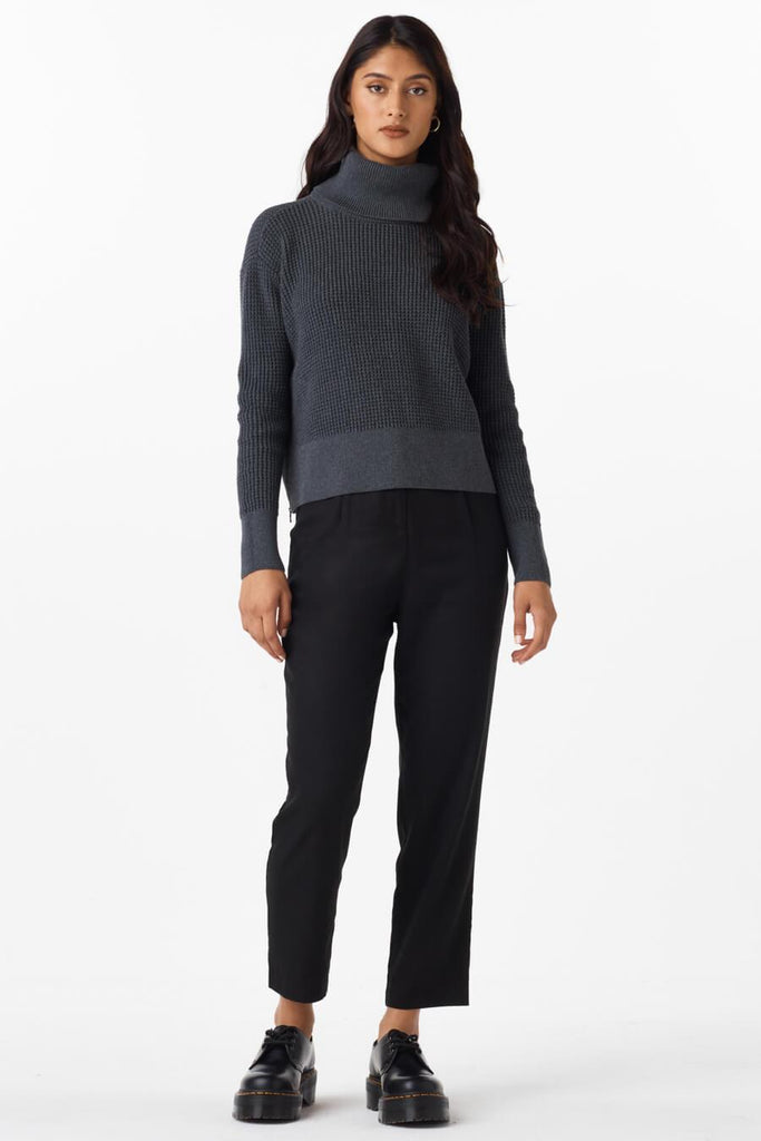 VETTA apparel The Cropped Mockneck Sweater capsule wardrobe