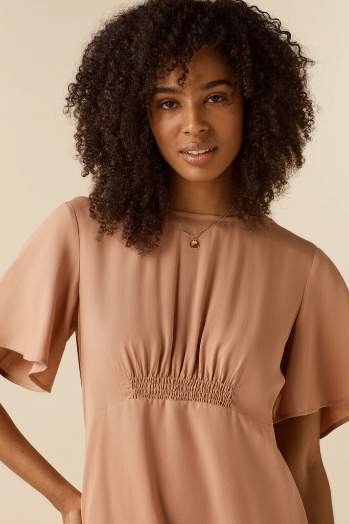 VETTA apparel The Flutter Sleeve Wrap Dress capsule wardrobe