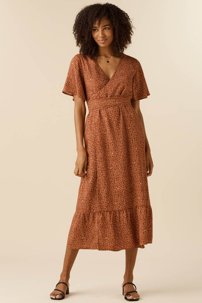 VETTA apparel The Flutter Sleeve Wrap Dress capsule wardrobe