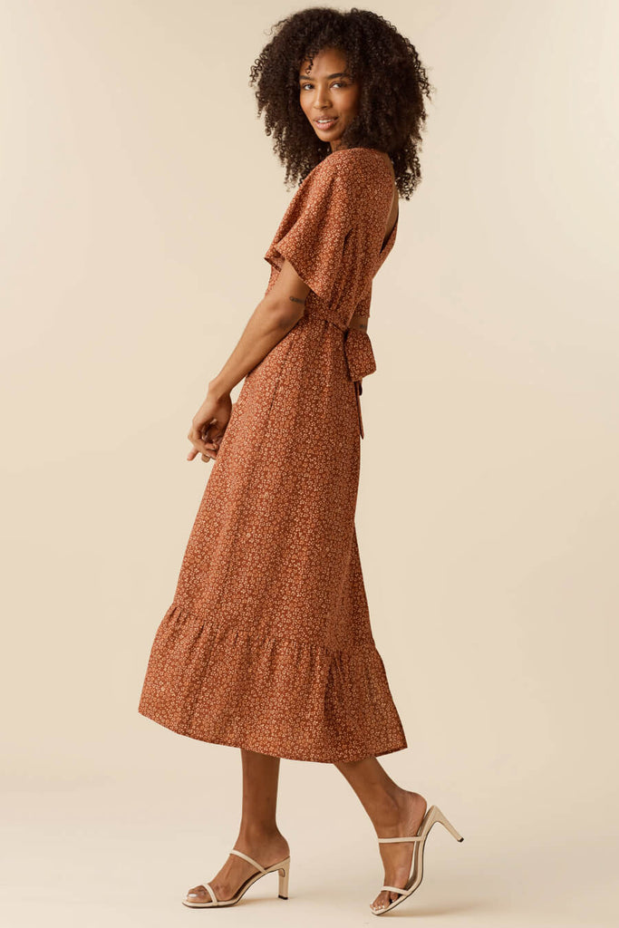 VETTA apparel The Flutter Sleeve Wrap Dress capsule wardrobe