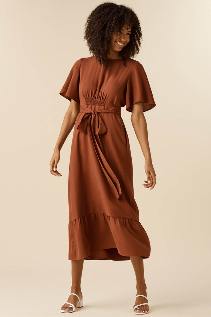 VETTA apparel The Flutter Sleeve Wrap Dress capsule wardrobe