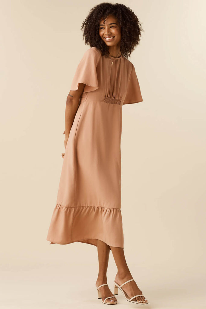 VETTA apparel The Flutter Sleeve Wrap Dress capsule wardrobe