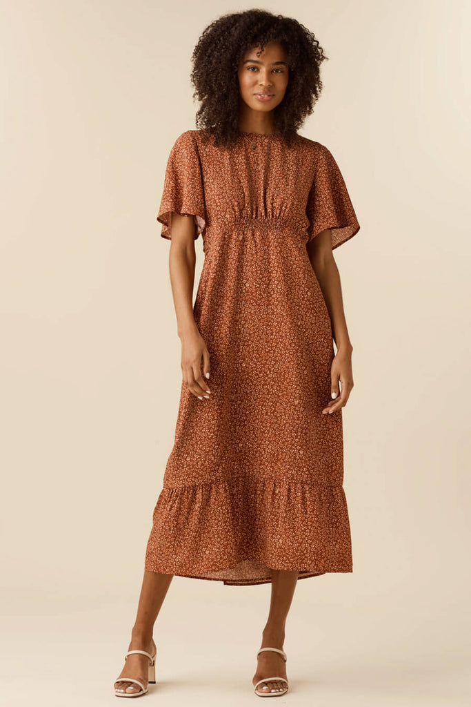 VETTA apparel The Flutter Sleeve Wrap Dress capsule wardrobe