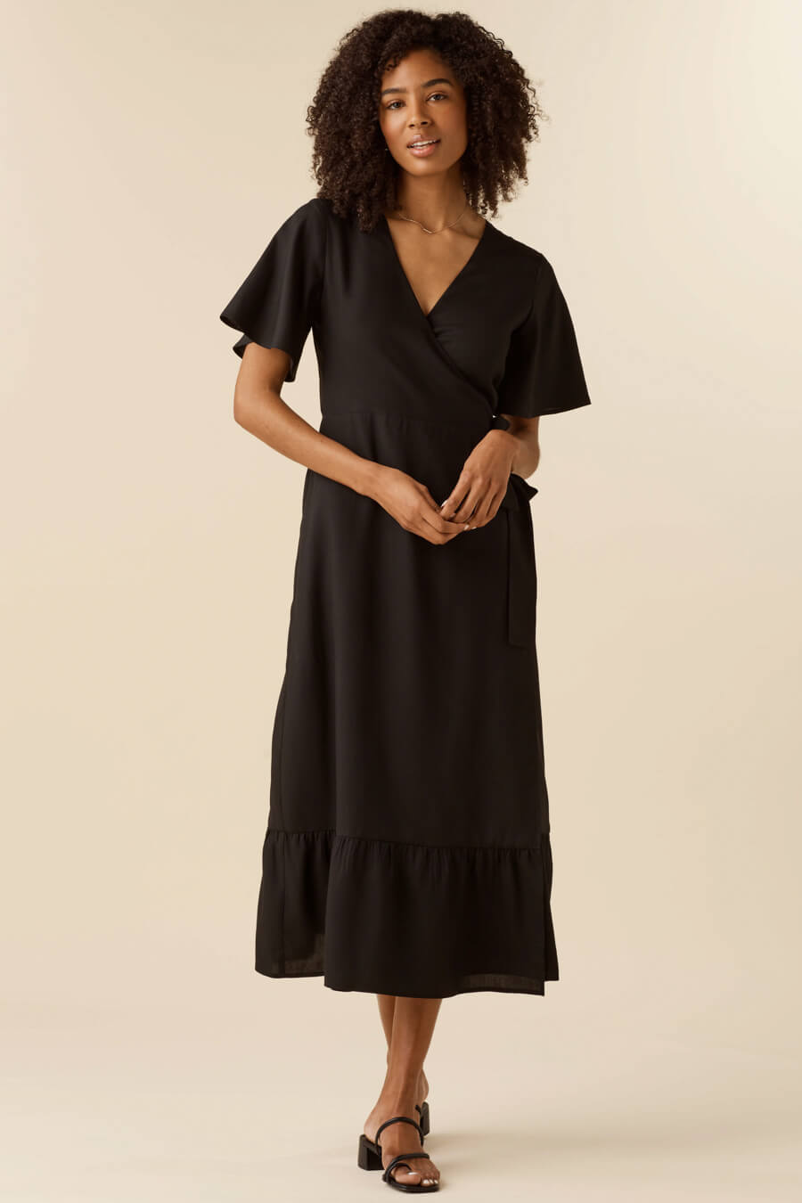 The Flutter Sleeve Wrap Dress – VETTA