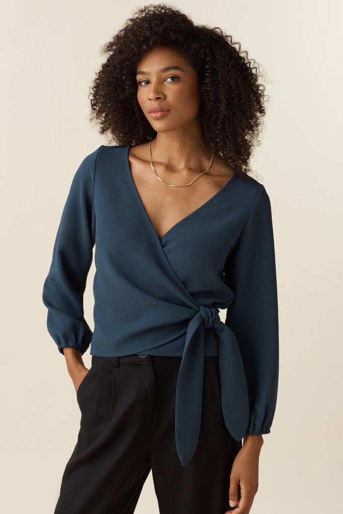 VETTA apparel The Long Sleeve Wrap Top capsule wardrobe