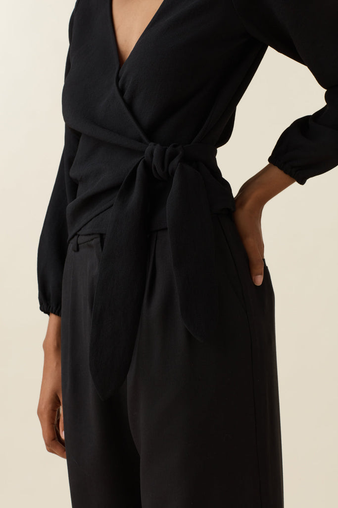 VETTA apparel The Long Sleeve Wrap Top capsule wardrobe