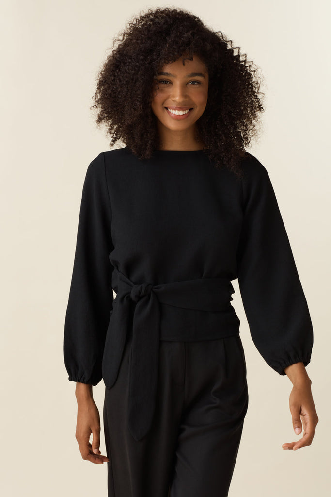 VETTA apparel The Long Sleeve Wrap Top capsule wardrobe