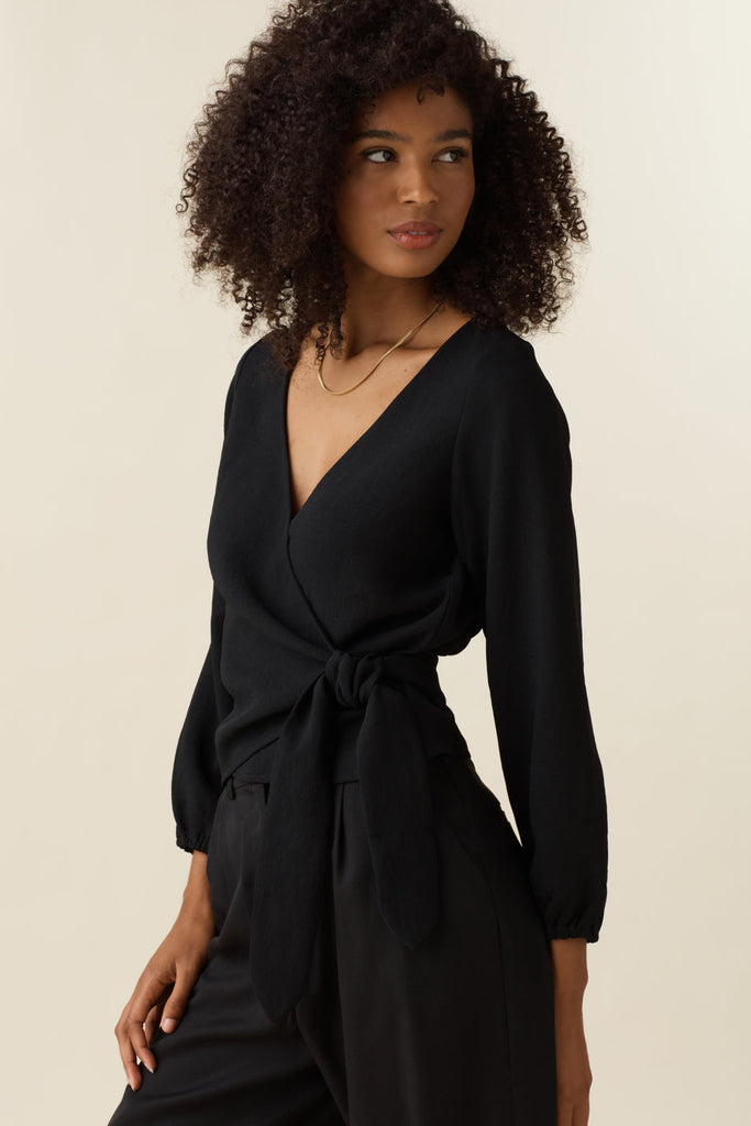 VETTA apparel The Long Sleeve Wrap Top capsule wardrobe