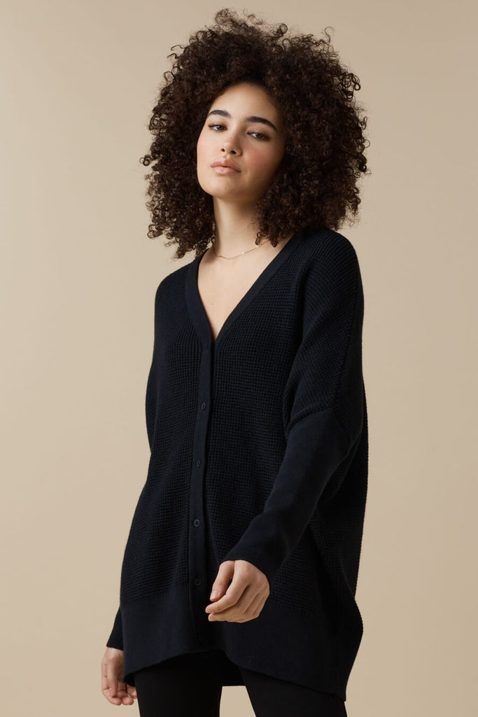 VETTA apparel The Waffle V-Neck Oversized Sweater capsule wardrobe