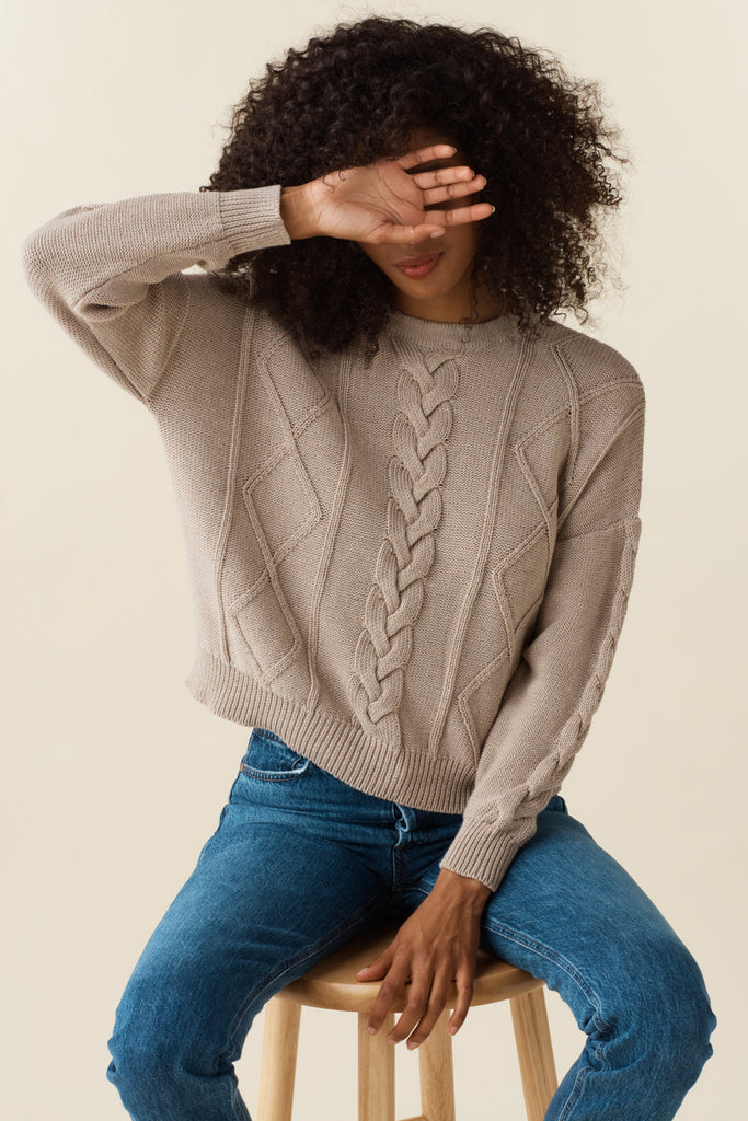 VETTA The Cropped Cable Knit Sweater capsule wardrobe