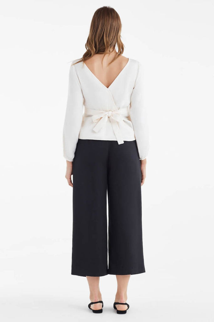 VETTA The Gathered Sleeve Wrap Top capsule wardrobe