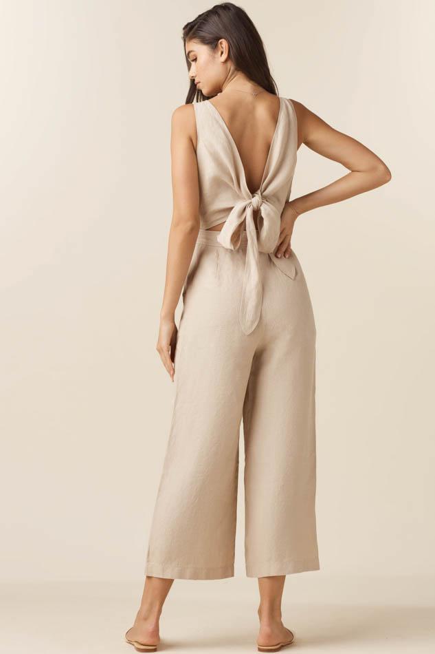 VETTA The Linen Two Piece Apron Jumpsuit capsule wardrobe