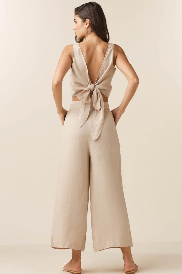 VETTA The Linen Two Piece Apron Jumpsuit capsule wardrobe