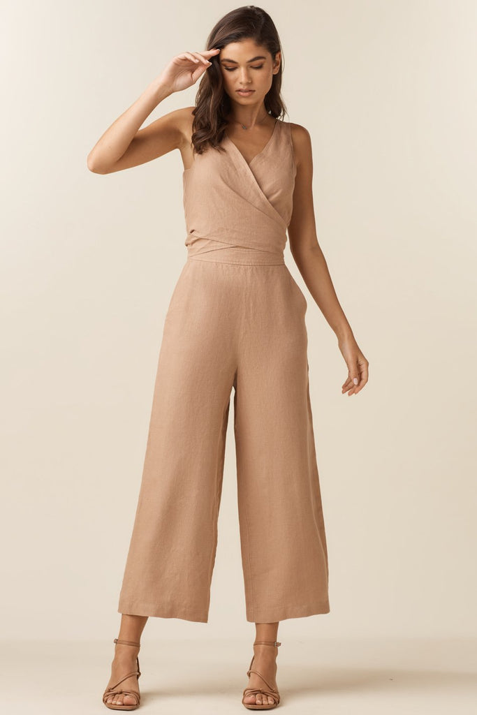 VETTA The Linen Two Piece Apron Jumpsuit capsule wardrobe