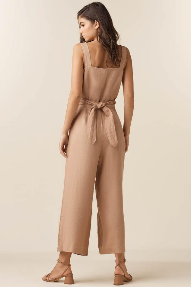 VETTA The Linen Two Piece Apron Jumpsuit capsule wardrobe