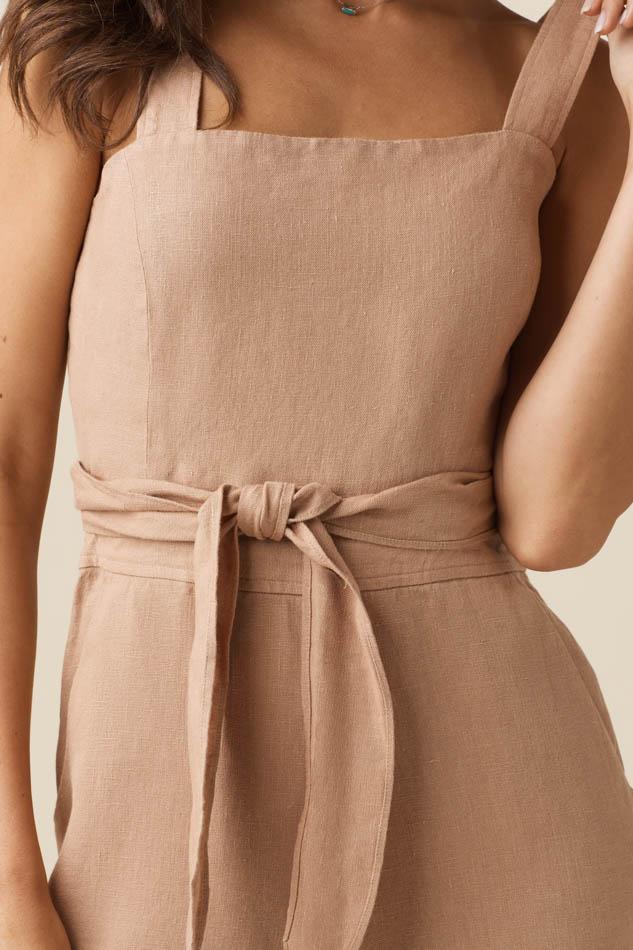 VETTA The Linen Two Piece Apron Jumpsuit capsule wardrobe