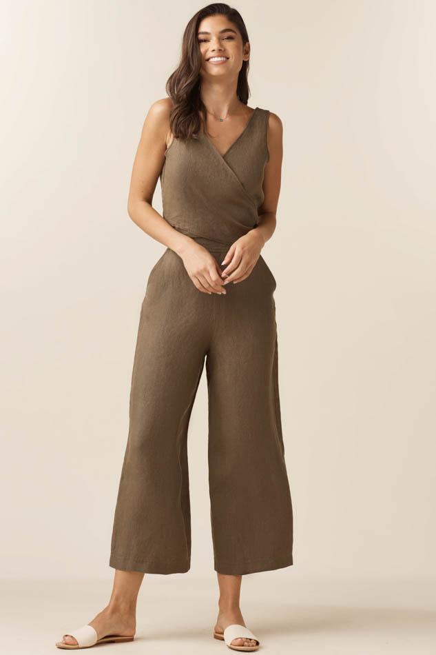 VETTA The Linen Two Piece Apron Jumpsuit capsule wardrobe