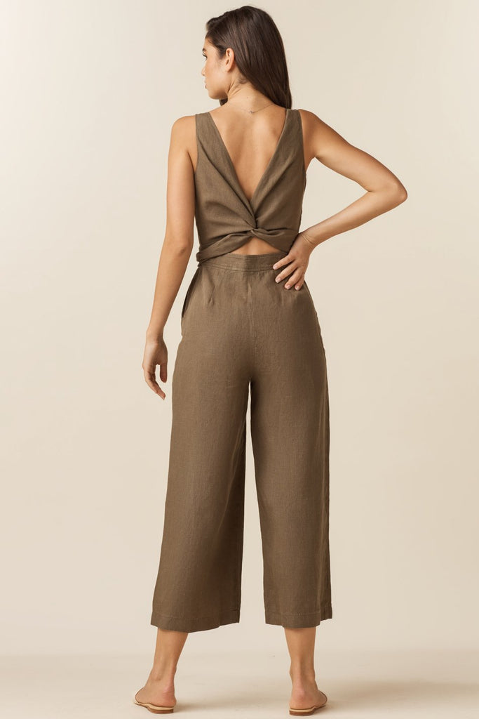 VETTA The Linen Two Piece Apron Jumpsuit capsule wardrobe