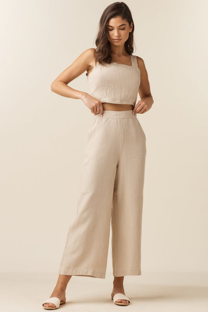 VETTA The Linen Two Piece Apron Jumpsuit capsule wardrobe