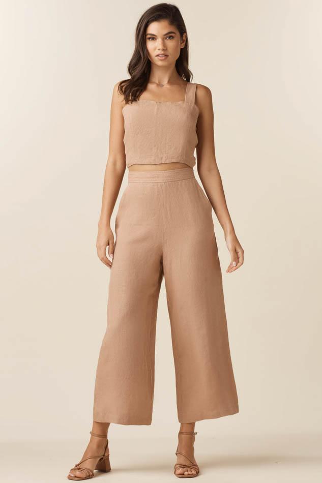 VETTA The Linen Two Piece Apron Jumpsuit capsule wardrobe