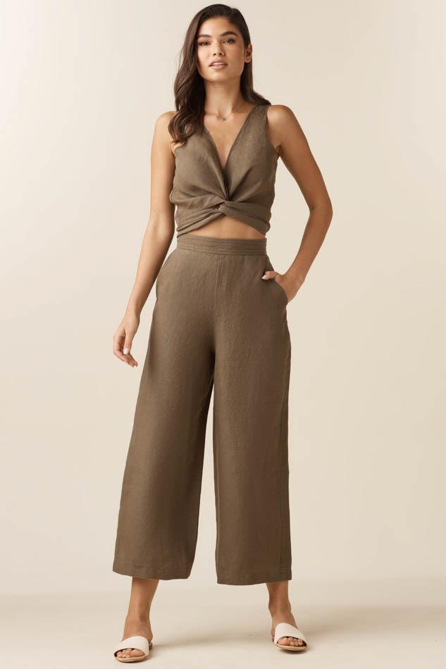 VETTA The Linen Two Piece Apron Jumpsuit capsule wardrobe