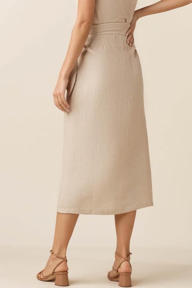 VETTA The Linen Wrap Midi Skirt capsule wardrobe
