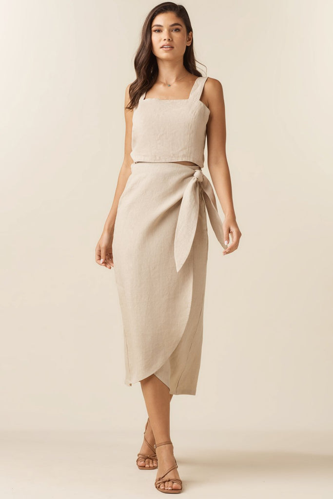 VETTA The Linen Wrap Midi Skirt capsule wardrobe