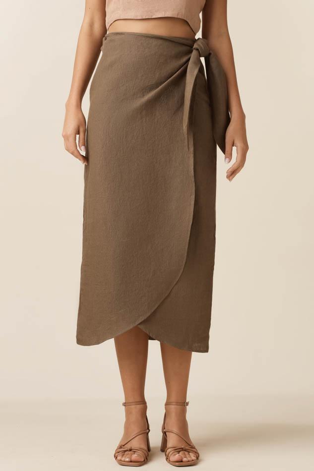 VETTA The Linen Wrap Midi Skirt capsule wardrobe