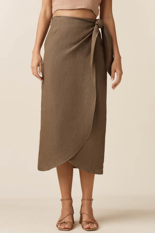 VETTA The Linen Wrap Midi Skirt capsule wardrobe