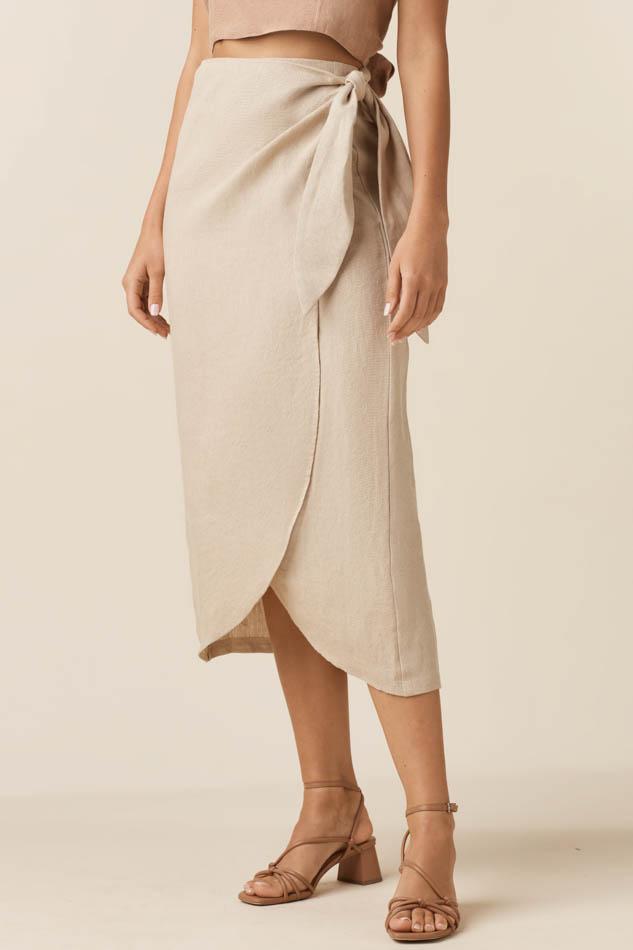VETTA The Linen Wrap Midi Skirt capsule wardrobe