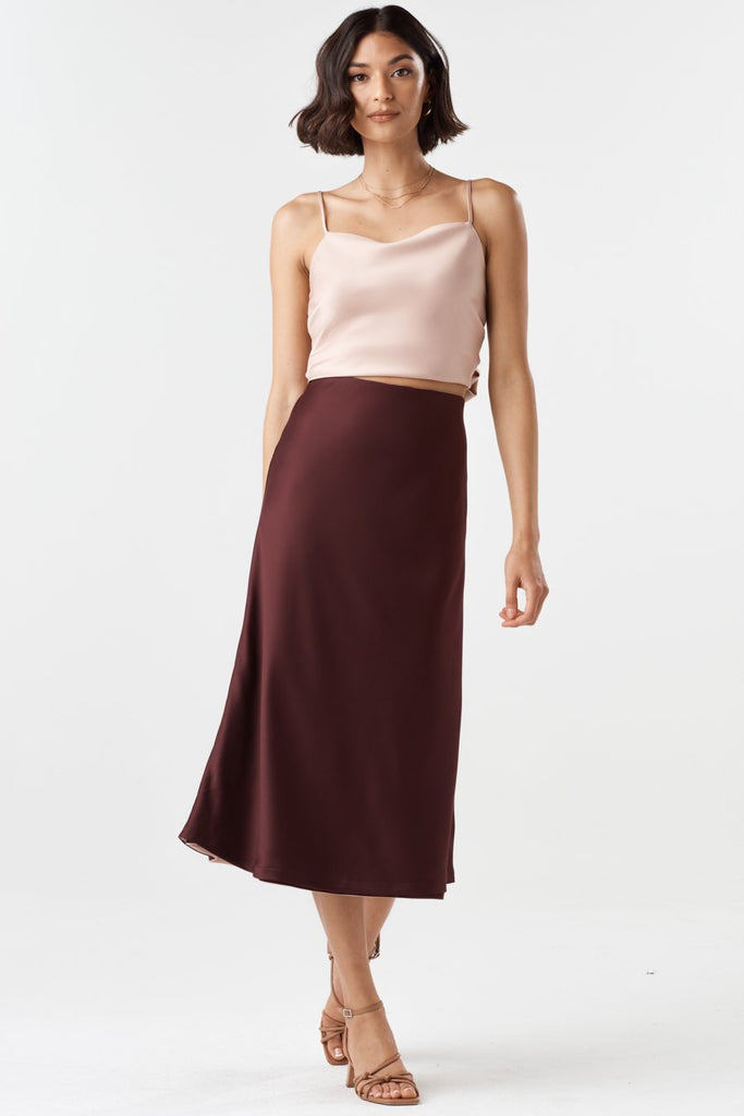 VETTA The Reversible Satin Midi Skirt capsule wardrobe