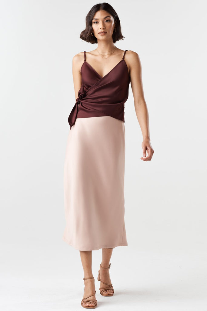 VETTA The Reversible Satin Midi Skirt capsule wardrobe