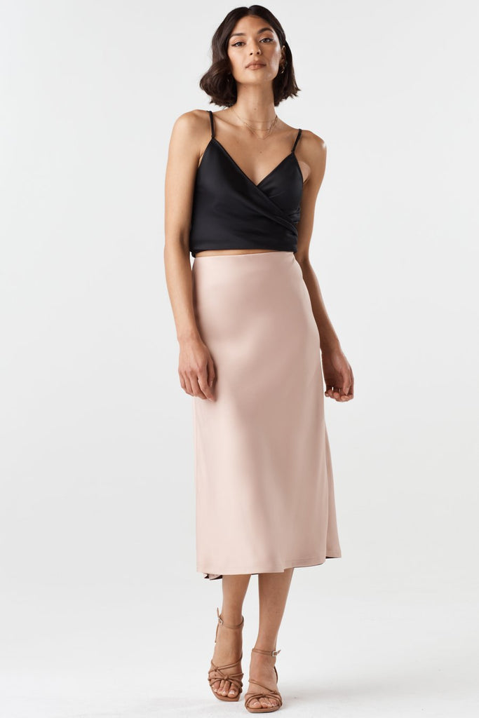 VETTA The Reversible Satin Midi Skirt capsule wardrobe