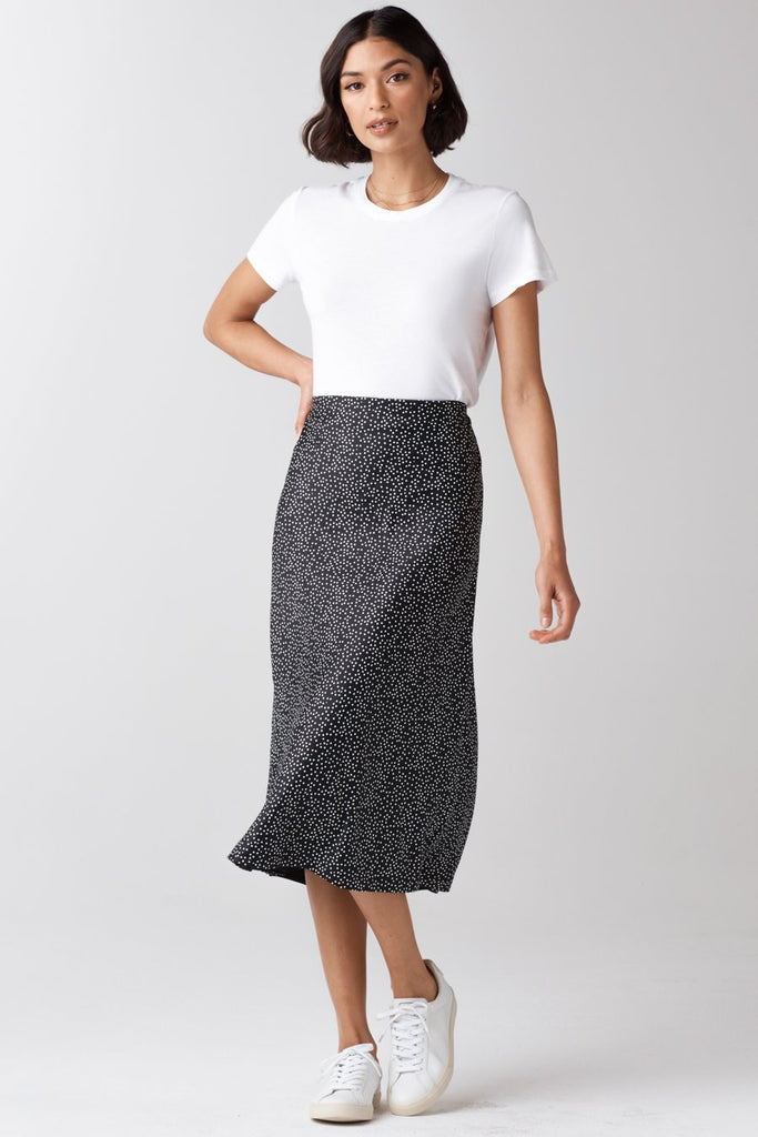 VETTA The Reversible Satin Midi Skirt capsule wardrobe