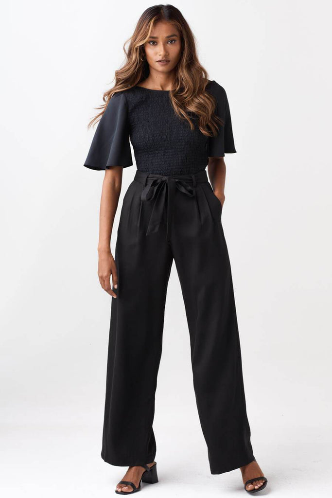 VETTA The Smocked Flutter Sleeve Blouse capsule wardrobe