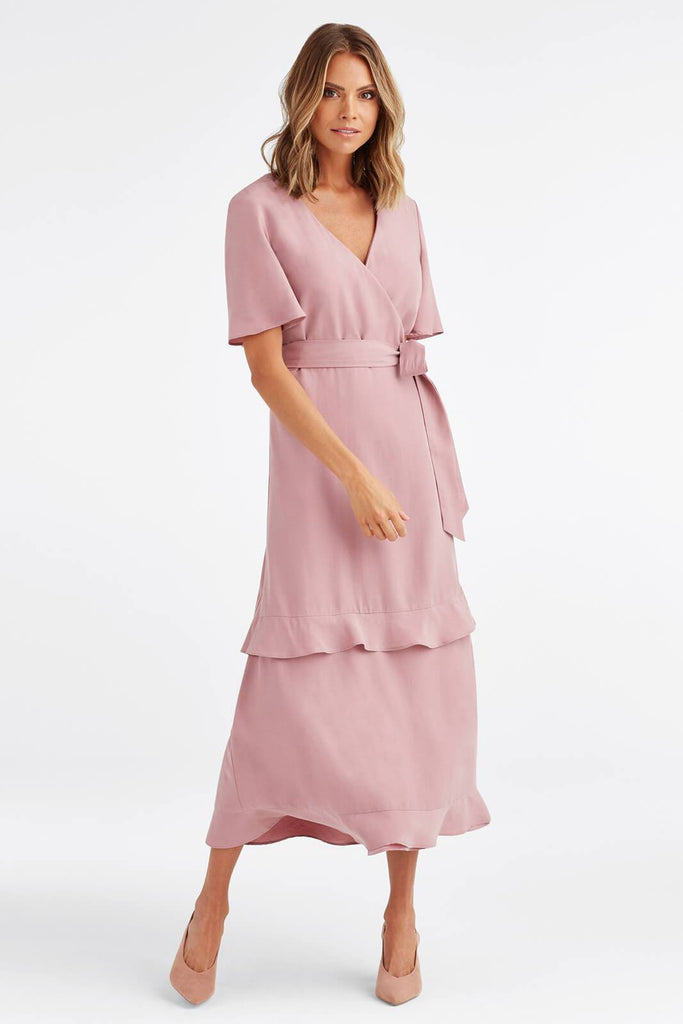 VETTA XS / Blush The Tiered Wrap Dress capsule wardrobe