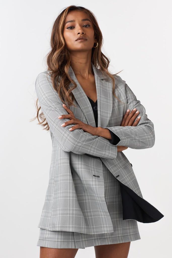 VETTA XS / Plaid/ Black The Reversible Oversized Blazer capsule wardrobe