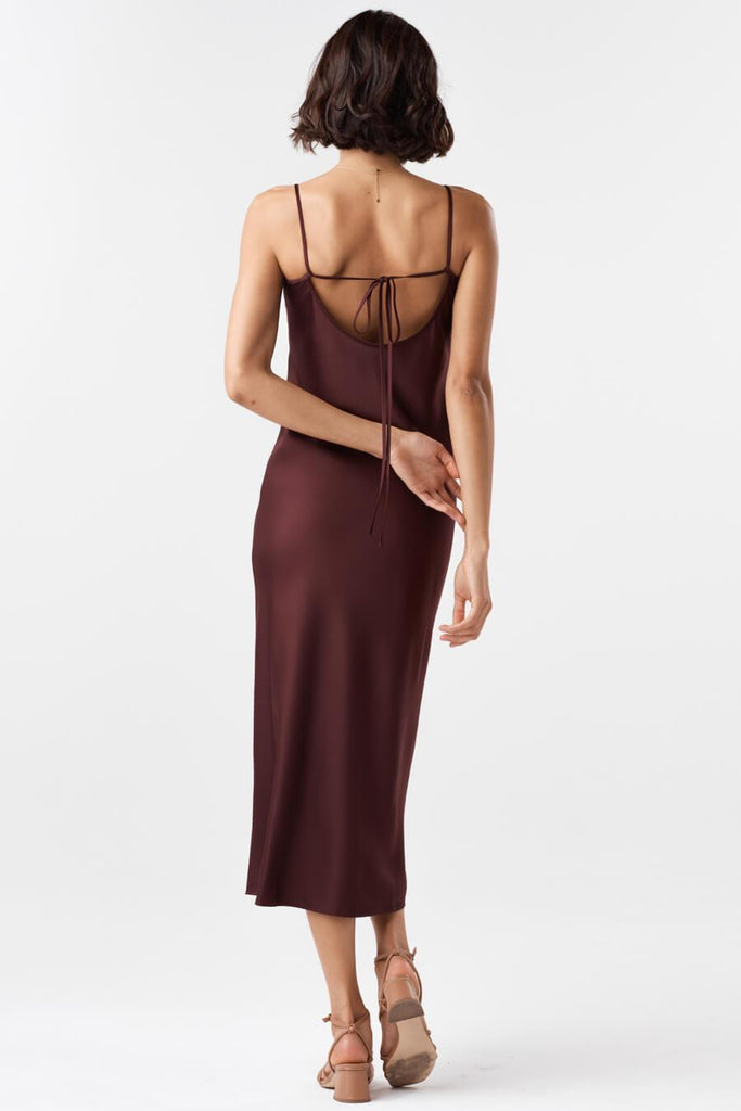 VETTA XS / Wine The Satin Slip Dress capsule wardrobe